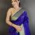 royal blue lichi silk blend paithani peacock motifs zari work saree
