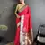 pinkish red lichi silk blend paithani peacock motifs zari work saree