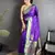 purple lichi silk blend paithani peacock motifs zari work saree