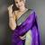 purple lichi silk blend paithani peacock motifs zari work saree