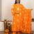 Orange tie & dye cotton suit set of 3