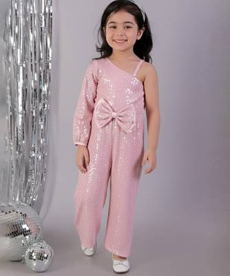 Pink embroidered polyester dress 1