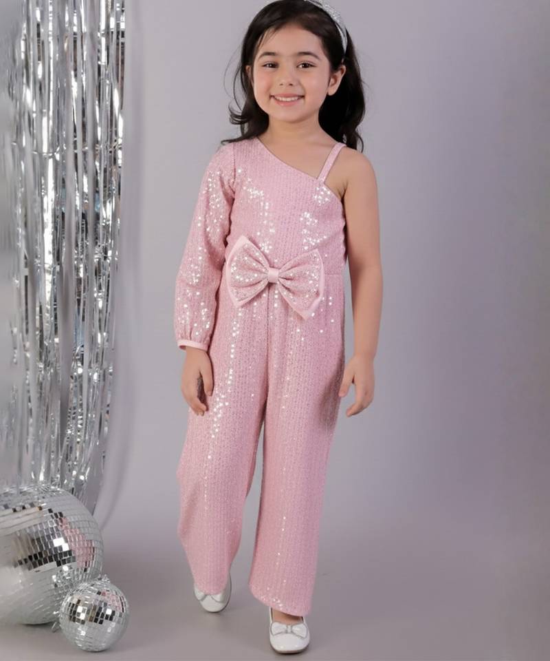 Pink embroidered polyester dress