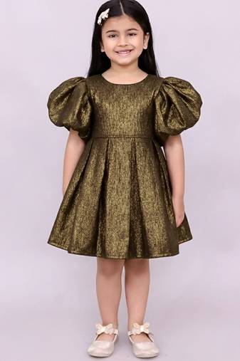Gold woven jacquard dress