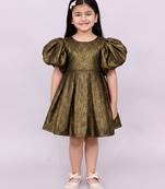 Gold woven jacquard dress