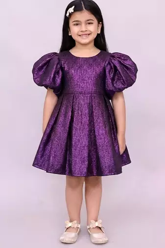 Purple woven jacquard dress
