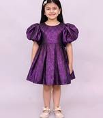 Purple woven jacquard dress