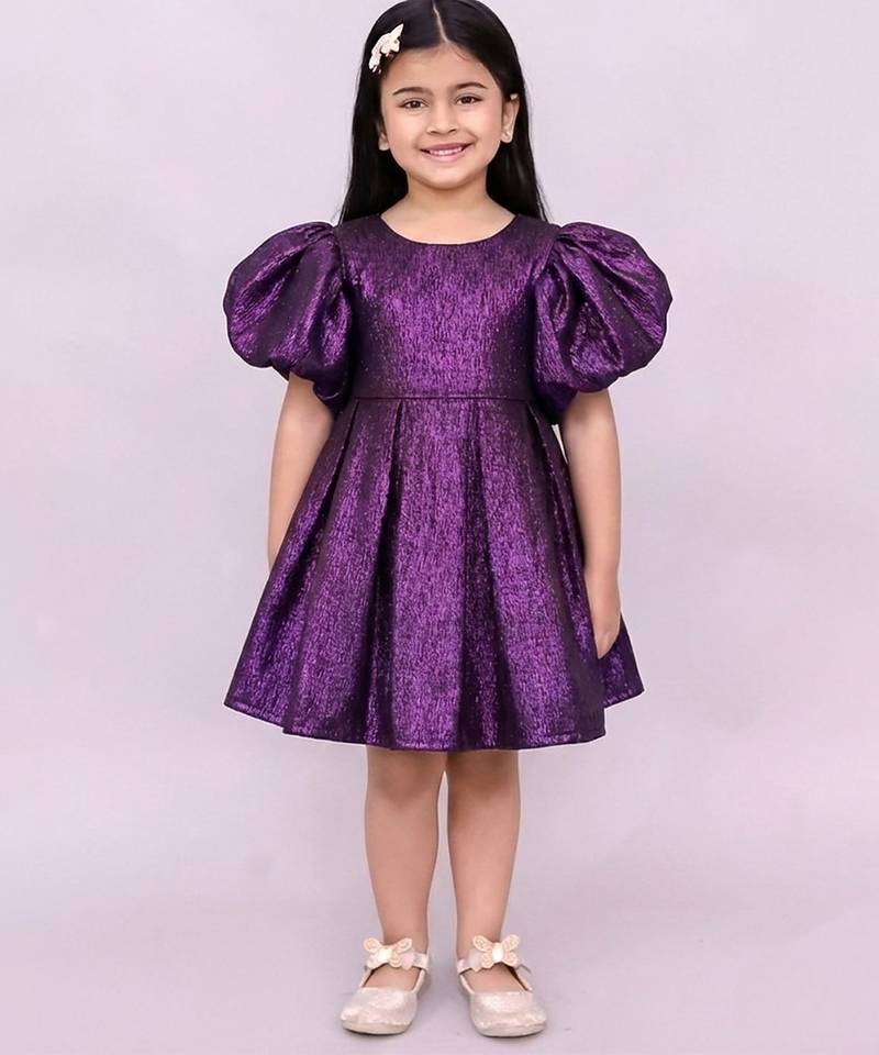 Purple woven jacquard dress