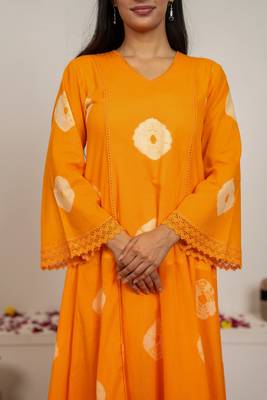 orange cotton tie & dye salwar kameez  3