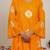 Orange tie & dye cotton suit set of 3