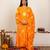 Orange tie & dye cotton suit set of 3