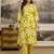 Yellow Pure Cotton Floral Print Beads Neck Work Embroidery Kurta Pant Set Ethnic Wear