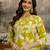 Yellow Pure Cotton Floral Print Beads Neck Work Embroidery Kurta Pant Set Ethnic Wear
