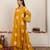 Mustard yellow tie & dye cotton suit set of 3