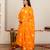 Orange tie & dye cotton suit set of 3
