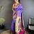 lavender lichi silk blend ikkat floral motifs zari woven paithani saree