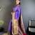 lavender lichi silk blend ikkat floral motifs zari woven paithani saree