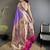 lavender lichi silk blend ikkat floral motifs zari woven paithani saree
