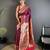 wine lichi silk blend ikkat floral motifs zari woven paithani saree