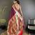wine lichi silk blend ikkat floral motifs zari woven paithani saree
