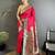 rani pink lichi silk blend peacock & floral motifs zari weaving paithani saree