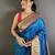 blue lichi silk blend ikkat floral motifs zari woven paithani saree