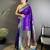 purple lichi silk blend peacock & floral motifs zari weaving paithani saree