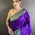 purple lichi silk blend peacock & floral motifs zari weaving paithani saree