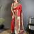 red lichi silk blend ikkat floral motifs zari woven paithani saree