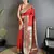 red lichi silk blend ikkat floral motifs zari woven paithani saree