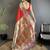 red lichi silk blend ikkat floral motifs zari woven paithani saree