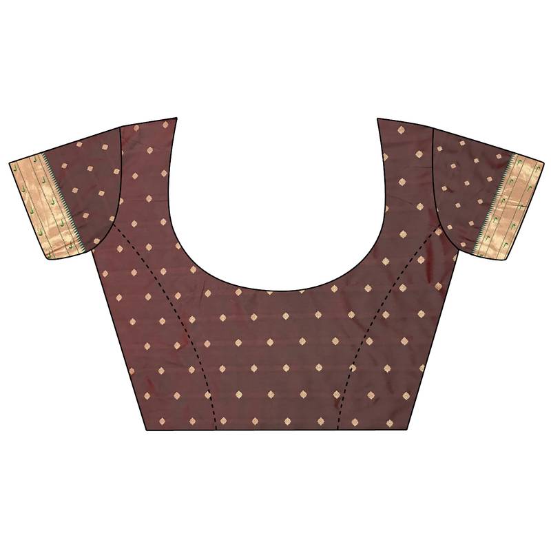 red lichi silk blend ikkat floral motifs zari woven paithani saree