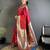ruby red lichi silk blend ikkat floral motifs zari woven paithani saree