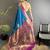 teal blue lichi silk blend peacock & floral motifs zari weaving paithani saree