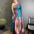 teal lichi silk blend peacock & floral motifs zari weaving paithani saree