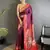 wine lichi silk blend peacock & floral motifs zari weaving paithani saree