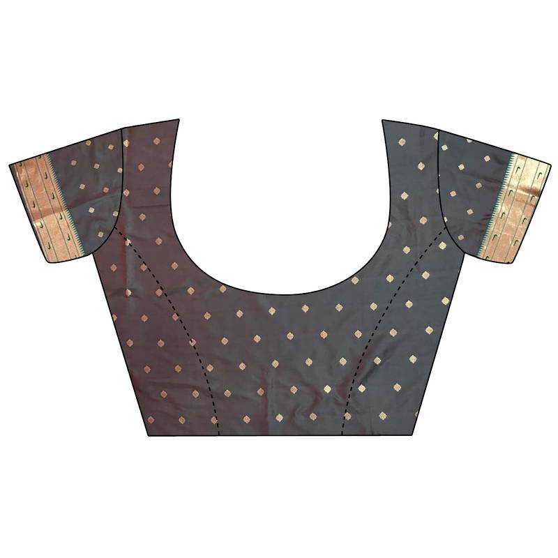 crimson lichi silk blend ikkat floral motifs zari woven paithani saree