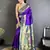 purple lichi silk blend ikkat floral motifs zari woven paithani saree