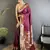 maroon lichi silk blend floral & meena weaving zari worked paithani saree