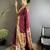 maroon lichi silk blend floral & meena weaving zari worked paithani saree