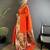 orange lichi silk blend floral & meena weaving zari worked paithani saree
