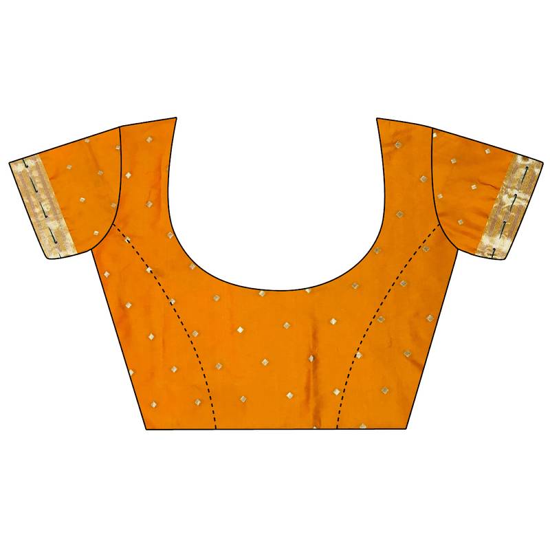 orange lichi silk blend floral & meena weaving zari worked paithani saree