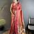 peach lichi silk blend peacock ethnic motifs zari woven paithani saree