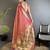 peach lichi silk blend peacock ethnic motifs zari woven paithani saree