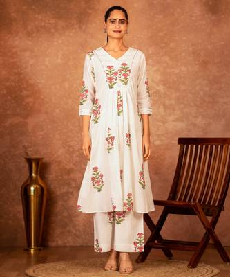 off white pink hand block printed cotton salwar kameez 2