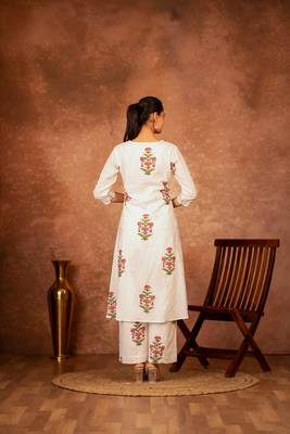 off white pink hand block printed cotton salwar kameez 4
