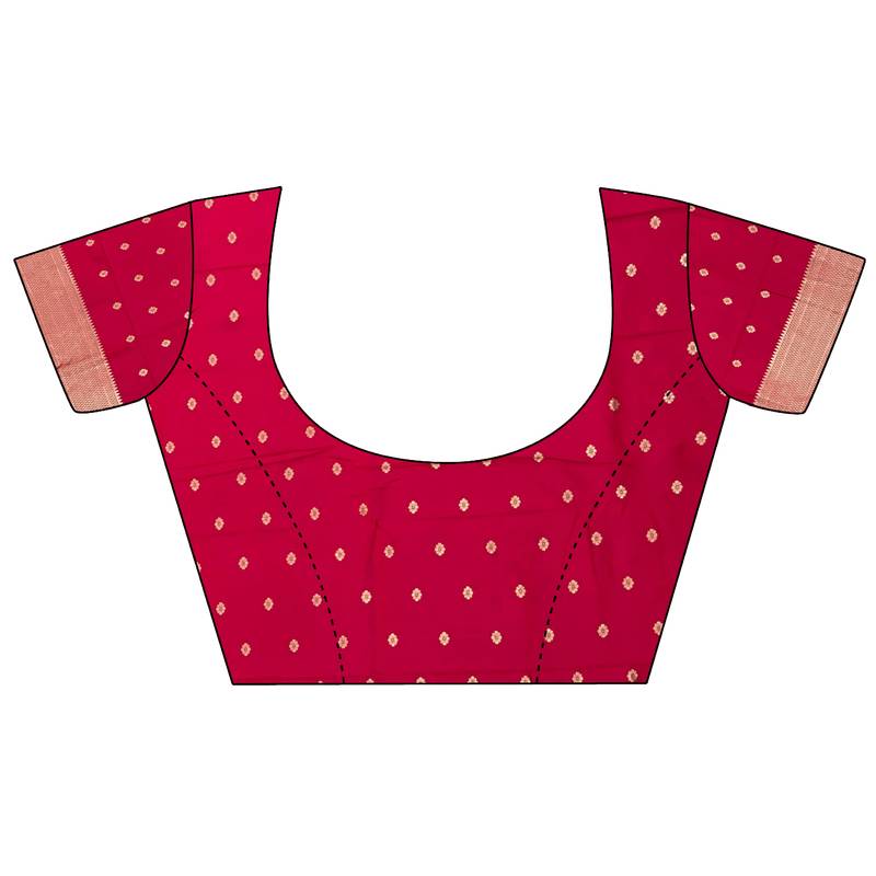 rani pink lichi silk blend peacock motifs zari weaving paithani saree