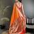 orange lichi silk blend peacock motifs zari weaving paithani saree