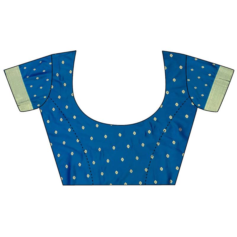 royal blue lichi silk blend peacock motifs zari weaving paithani saree