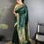 green lichi silk blend floral ikkat motifs zari weaving paithani saree